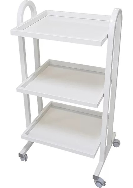Cihaz Arabası | Antibakteriyel Boyalı, Üç Katlı Metal Gövde, Antistatik Tekerlekli E-230/B