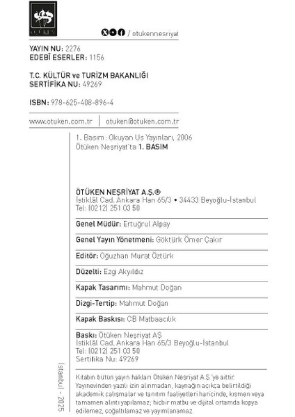 Kötü Ölü - Erkut Deral - Ötüken Neşriyat modelleri