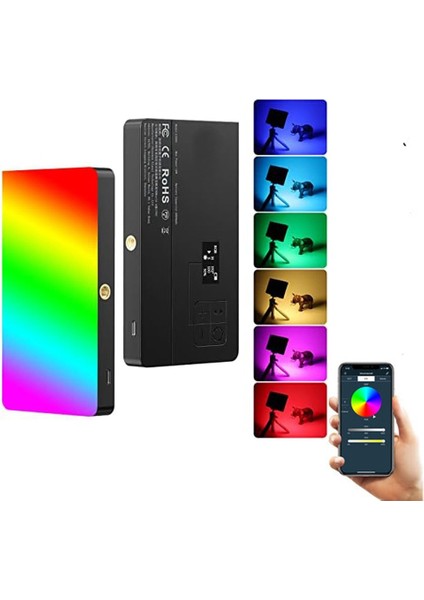 Video Fotoğraf Dolgu Işığı 9000K LCD Ekran RGB-CL120 LED 20 Efekt Dslr Vlog Canlı Yayın