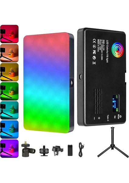 Video Fotoğraf Dolgu Işığı 9000K LCD Ekran RGB-CL120 LED 20 Efekt Dslr Vlog Canlı Yayın modelleri