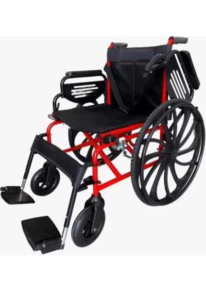 Poylin Standart Manuel Tekerlekli Sandalye | Katlanabilir Çelik Şase, Hareketli Kolçaklı, Antibakteriyel Döşemeli P110Y