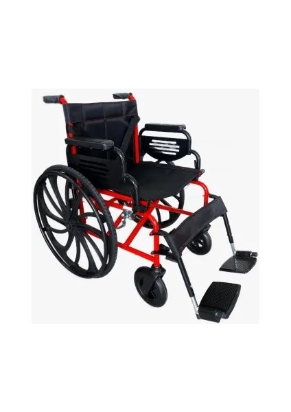 Poylin Standart Manuel Tekerlekli Sandalye | Katlanabilir Çelik Şase, Hareketli Kolçaklı, Antibakteriyel Döşemeli P110Y modelleri