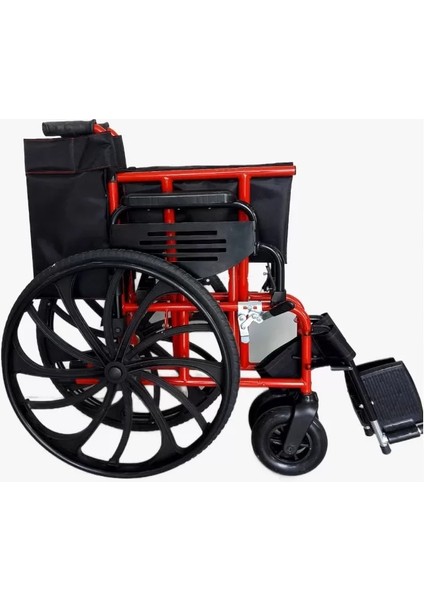 Poylin Standart Manuel Tekerlekli Sandalye | Katlanabilir Çelik Şase, Hareketli Kolçaklı, Antibakteriyel Döşemeli P110Y indirimleri