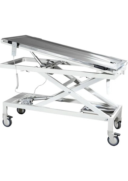 Veteriner Operasyon Masası | Elektrik Motorlu, Pres Baskı Paslanmaz Tabla, Tekerlekli ve Sedye Dönüşümlü E-279/A
