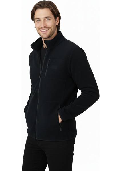 Erkek Kışlık Polar Sweatshirt Hırka Önü ve Cepleri Fermuarlı Hakim Yaka Tamkalıp Antipilling fiyatları