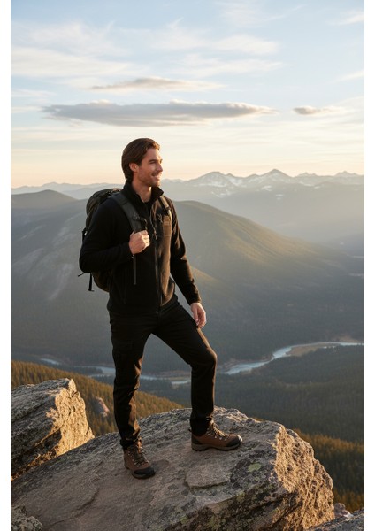 Erkek Kışlık Polar Sweatshirt Hırka Önü ve Cepleri Fermuarlı Hakim Yaka Tamkalıp Antipilling fırsatları