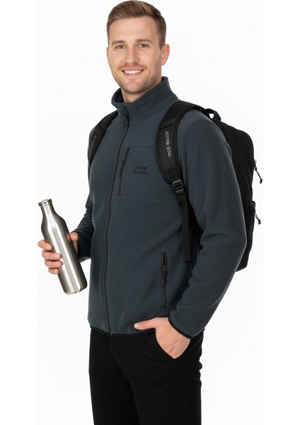 Erkek Kışlık Polar Sweatshirt Hırka Önü ve Cepleri Fermuarlı Hakim Yaka Rahat Kesim Tam Kalıp Anti Pilling fiyatları