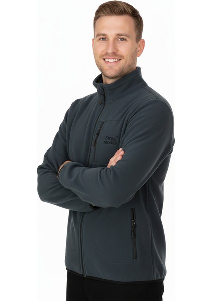 Erkek Kışlık Polar Sweatshirt Hırka Önü ve Cepleri Fermuarlı Hakim Yaka Rahat Kesim Tam Kalıp Anti Pilling modelleri