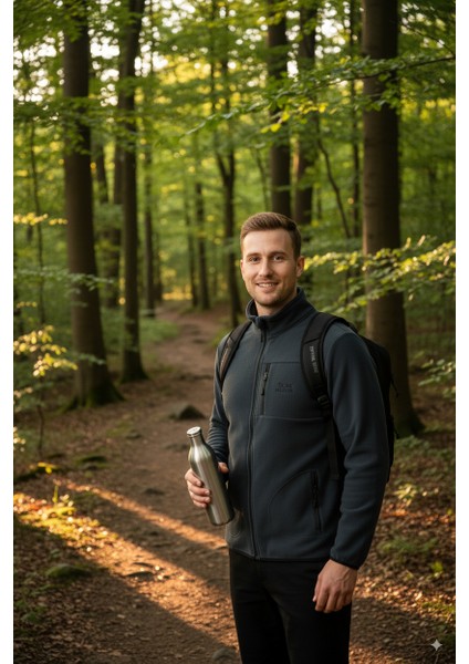 Erkek Kışlık Polar Sweatshirt Hırka Önü ve Cepleri Fermuarlı Hakim Yaka Rahat Kesim Tam Kalıp Anti Pilling indirimleri