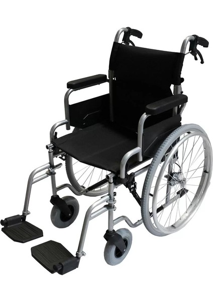 Poylin Refakatçi Frenli Manuel Tekerlekli Sandalye | Katlanabilir Çelik Şase, 45 cm Oturma Genişliği, Antibakteriyel Döşemeli P120 fiyatları