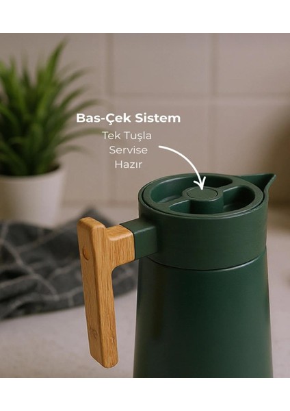 North Bambu Saplı Çelik Termos-Yeşil fırsatları