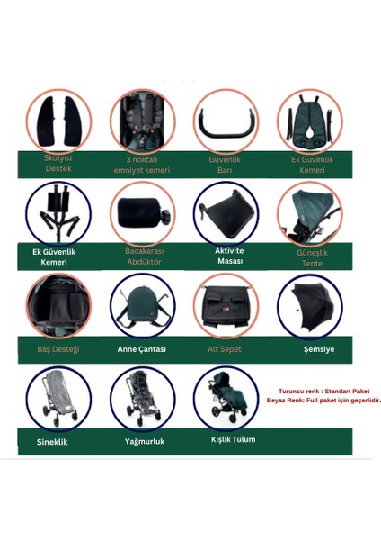 Mywam Alfa Engelli Çocuk Puseti | Ayarlanabilir Sırtlık ve Oturma Derinliği, Pelotlu Ergonomik Tasarım