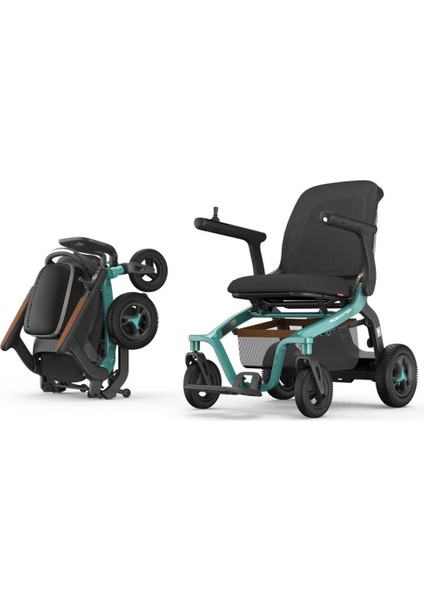 Robooter Akülü Tekerlekli Sandalye Yeşil | Hafif Alüminyum Gövde, Yüksek Performanslı Fırçasız Motor ve 25 Km Menzilli Mobilite Desteği E40-10
