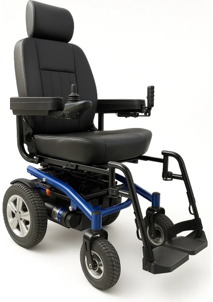 Poylin Arazi Tip Tekerlekli Sandalye | Kaptan Koltuklu, Süspansiyonlu, 360° Döner Oturum P265