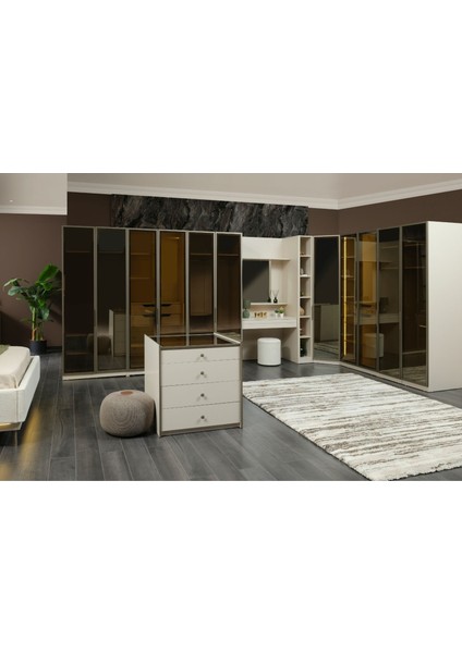 Lena Şifonyer Modüllü Reflekte Köşe Gardırop