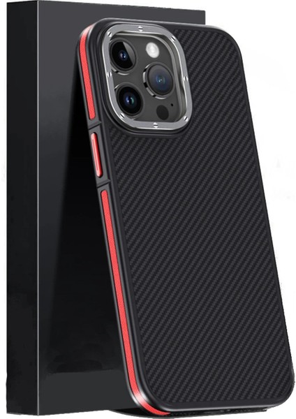 Zengezur Joko Iphone 15 Pro Max Kılıf Aramid 600D Kevlar Karbon Fiber Magsafe Kapak - Kırmızı fiyatları