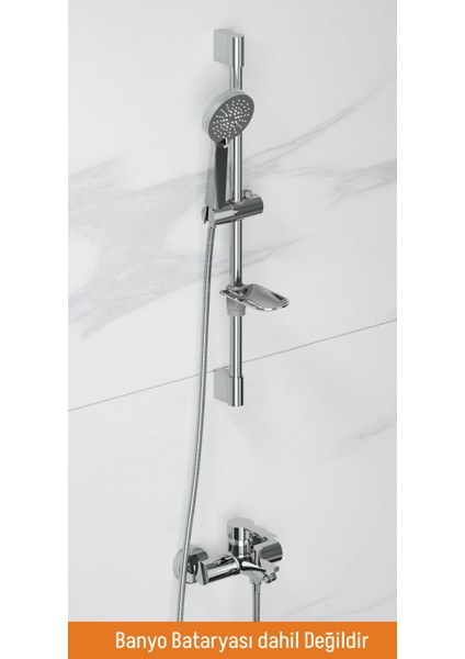 Smile 2.0 Sürgülü Duş Seti – 3 Fonksiyonlu, Krom, Sabunluk Dahil fiyatları