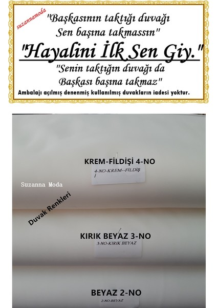 Şeritli 3mt Boy 3mt En Fildişi Krem Taraklı Uzun Gelin Duvağı