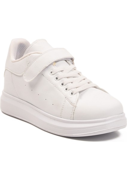 Beyaz Cırtlı Hafif Çocuk Spor Ayakkabı 2540-26K F
