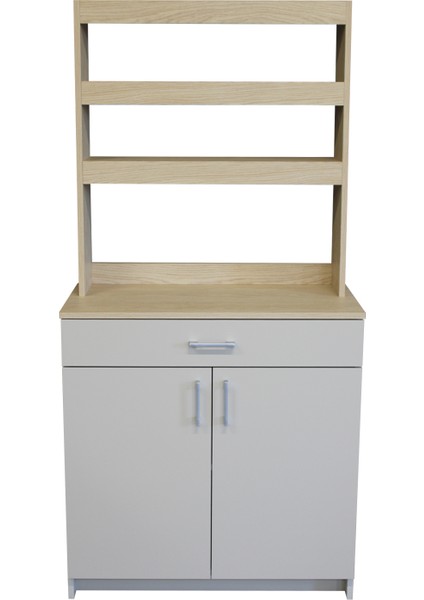 Samos 2 Kapaklı Çok Amaçlı Dolap 1 Çekmeceli Mutfak Dolabı Kahve Köşesi Kumtaşı - Rota