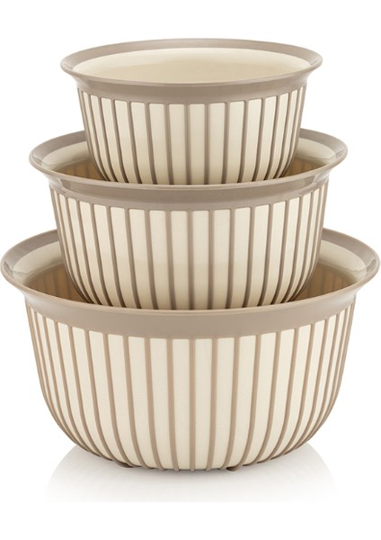 3'lü Ekonomik Linea Yuvarlak Kase Seti Yeşil 3x (1 Litre- 2 Litre- 3 Litre) indirimleri