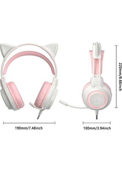 Popüler Kedi Kulaklı Oyun Kulaklığı Öğrenci Bilgisayar Kulaklığı Başa Takılan Kablolu Oyun Kulaklığı (Yurt Dışından) modelleri