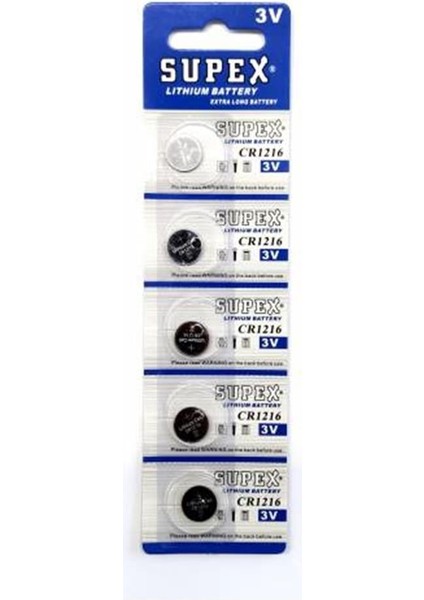 CR1216-C5 3V Lityum Düğme Pil 5'li Paket