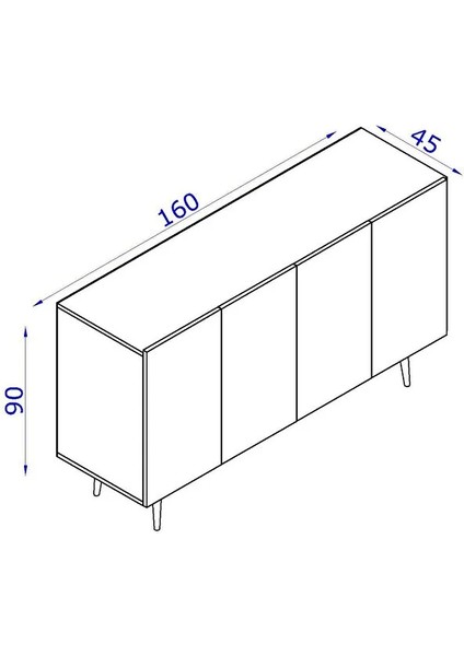 Saphire Konsol / Konsol / Çok Amaçlı Dolap 160 cm