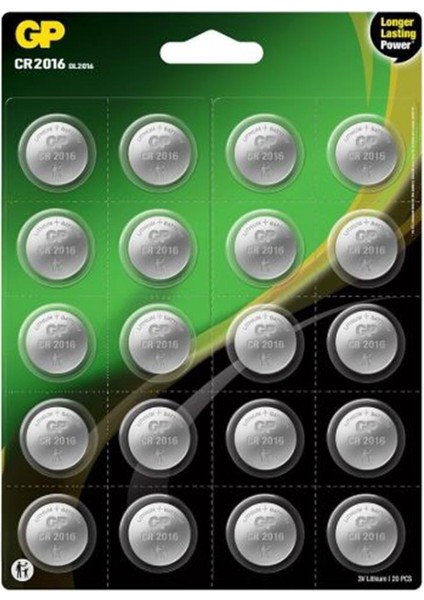 CR2016-2CAI20 3V Lityum Pil 20 Li Kart