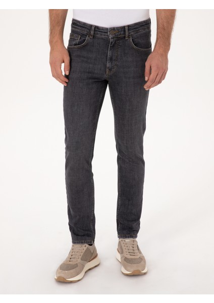 Erkek Antrasit Slim Fit Pamuk Karışımlı Jean Pantolon 50313997-VR006 fiyatları