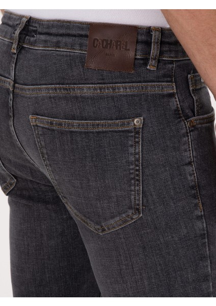 Erkek Antrasit Slim Fit Pamuk Karışımlı Jean Pantolon 50313997-VR006