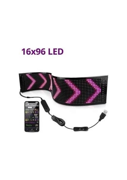 Matrix LED Panel Cama Yapışan Telefon Kontrollü LED Lamba 16X96 fiyatları