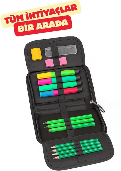 Okapi Kalem Çantası Tek Katlı Siyah OKP-123 indirimleri