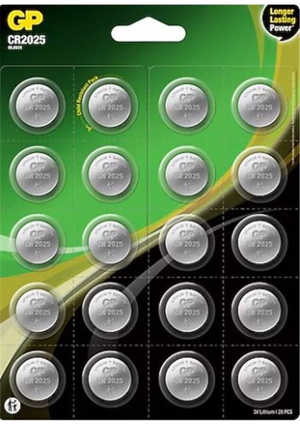 CR2025-2CAI20 3V Lityum Pil 20 Li Kart