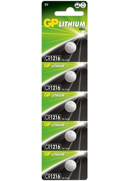 CR1216-C5 3V Lityum Düğme Pil 5'li Paket