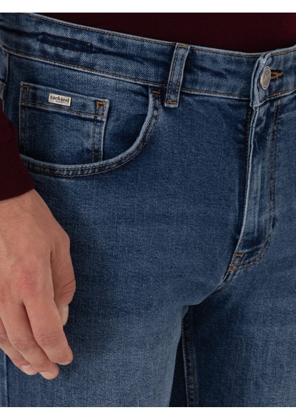 Erkek Açık Mavi Slim Fit Pamuk Karışımlı Jean Pantolon 50313998-VR036 indirimleri