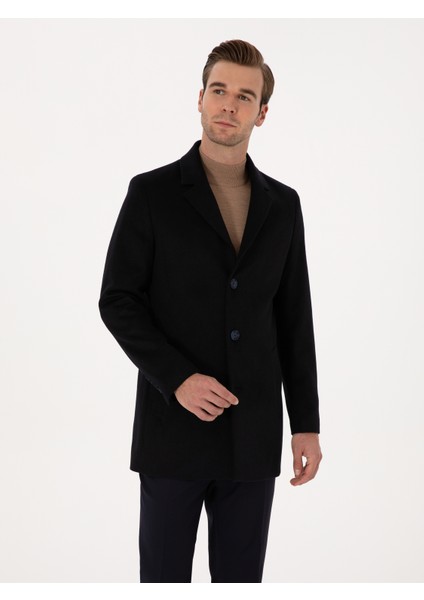 Erkek Lacivert Ex Slim Fit Yün Karışımlı Palto 50314593-VR033 modelleri