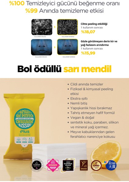 The Perfect Cleansing Tissue Plus - Tek Adımda Cilt ve Makyaj Temizleme Mendili