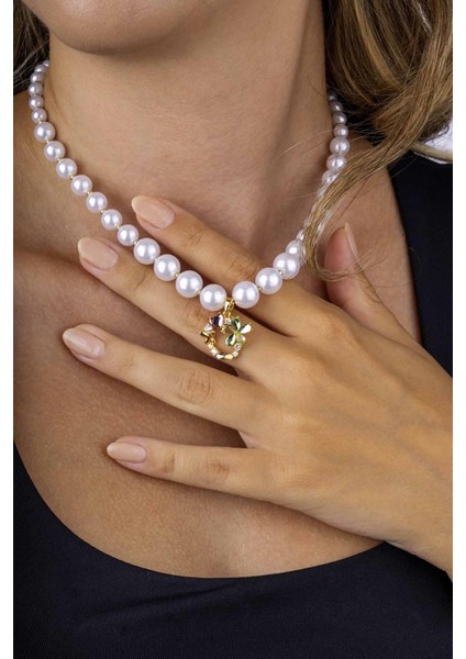 kalp Yonca Figürlü Altın Kaplama Inci Taneli Kadın Çelik Kolye fiyatları