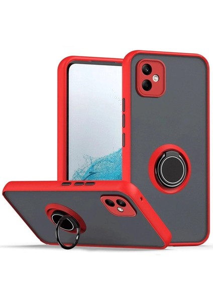 Samsung Galaxy A06 Kılıf Montreal Yüzüklü Silikon Kapak - KIRMIZI-(5796)