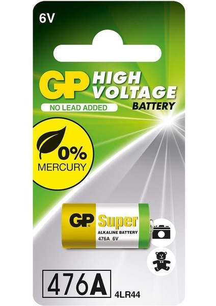 GP476A 4LR44 6V Yüksek Voltaj Alkalin Pil
