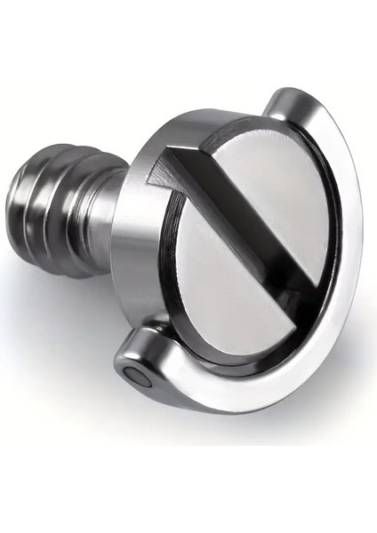 (5’li Paket) 1/4” Hızlı Çıkarma Kamera Montaj Vidaları – Tripod & Monopod Uyumlu, Düz Tornavida Ucu + El Sıkmalı, Metal Gövde