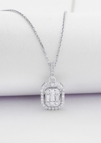 Pırlanta Baget Kolye /0.27CT fiyatları