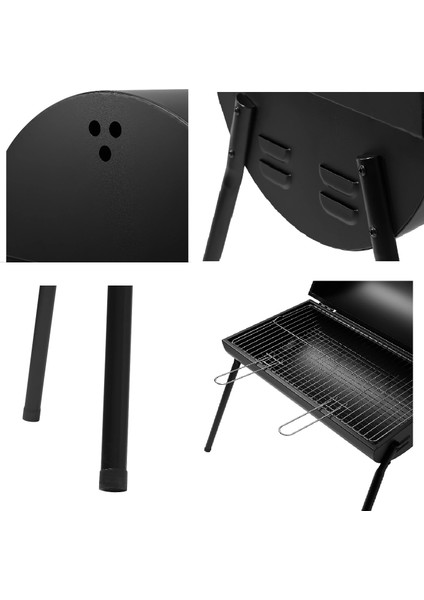 Kapaklı Kömürlü Mangal Barbekü Krom Kaplama Izgara 77x84x26 cm indirimleri