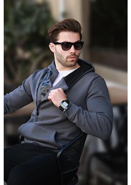 Kapüşonlu Düz Renk Sweatshirt Uzun Kol Erkekler İçin 2022 Sezonu fiyatları