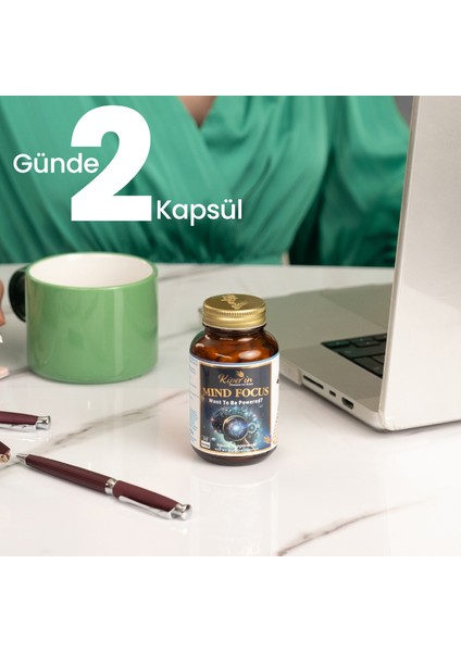 Mind Focus Aslan Yelesi Mantarı, Sitikolin, Rhodiola, L-Theanin .. (1440MG) | Akıllı Gıda Takviyesi indirimleri