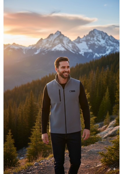 Erkek Kışlık Polar Yelek Önü ve Cepleri Fermuarlı Hakim Yaka Rahat Kesim Tam Kalıp fırsatları