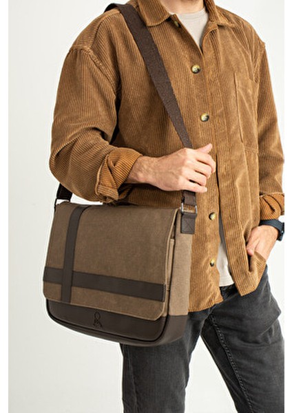 Mega 418 Unısex Kanvas Postacı Çantası Askılı Çanta Omuz Çanta Toprak-Kahve fiyatları