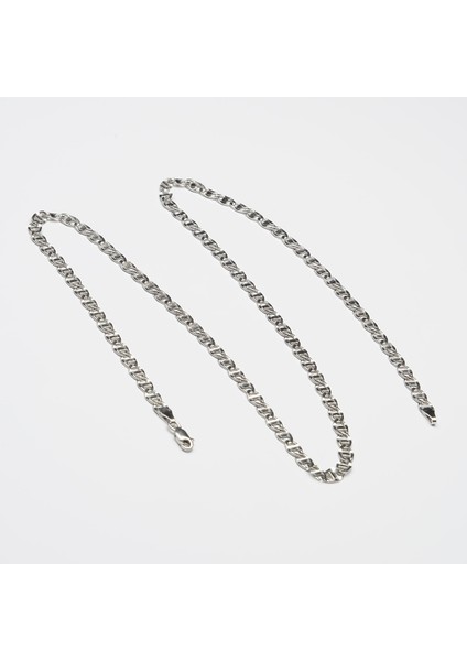 100 Mikron Rodyum Ezme Barlı Gümüş Zincir modelleri