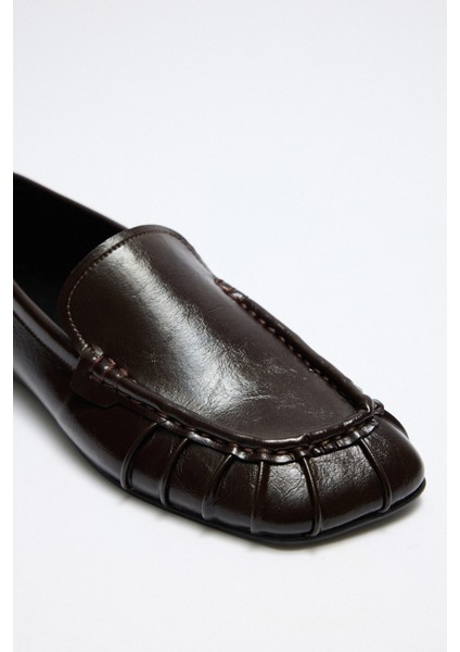 Loafer 2509 - Büzgülü Acı Kahve Kadın Loafer indirimleri